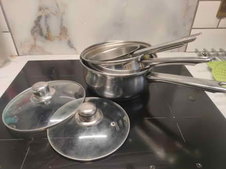 Photo of free 3 Sauce pans with 2 lids (Holywood) #1