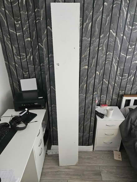 Photo of free Long white floating shelf & bracket (Droylsden M43) #1