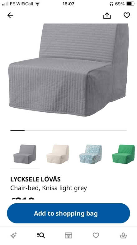 Photo of IKEA Lycksele chair bed or foam one (Horfield, Bristol BS7) #1