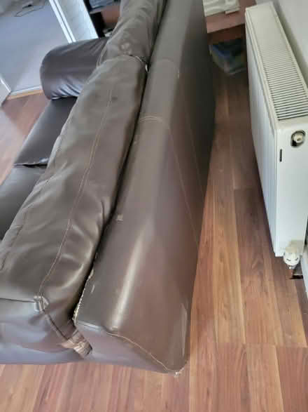 Photo of free 2 seater brown sofa (Heath Grove, Buxton) #4