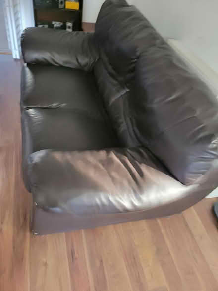 Photo of free 2 seater brown sofa (Heath Grove, Buxton) #3
