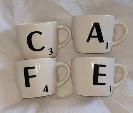 Photo of free Espresso Scrabble cups x 4 (N8 - Harringay Green Lanes) #1