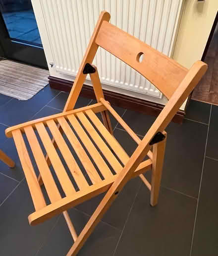 Photo of free Three folding wooden chairs (Winmarleigh PR3) #1