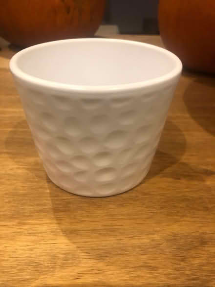 Photo of free 11cm white ceramic plant pot (Barnard's Green WR14) #1