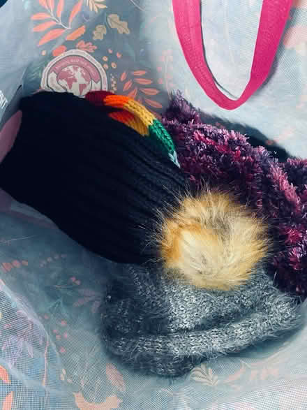 Photo of free bag of winter hats and a scarf (Loughborough LE11) #1