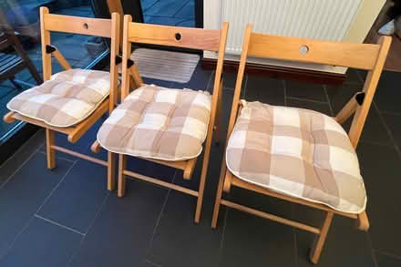 Photo of free Three folding wooden chairs (Winmarleigh PR3) #3