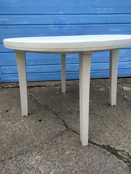 Photo of free White plastic patio table (Lower Morden SM4) #2