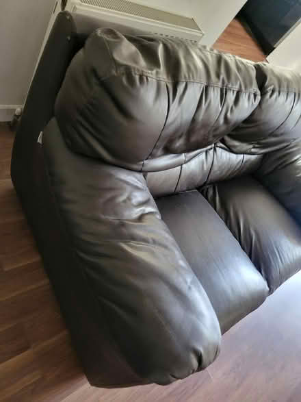 Photo of free 2 seater brown sofa (Heath Grove, Buxton) #2