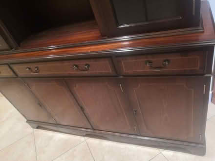 Photo of free Dark wood display cabinet (Burnham) #3