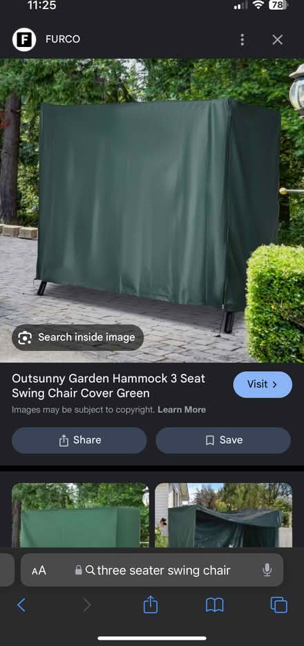 Photo of Canvas cover for three seater chair/swing (Moulton Leys) #1