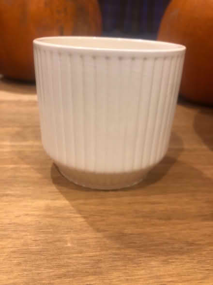 Photo of free 11cm cream ceramic plant pot (Barnard's Green WR14) #1