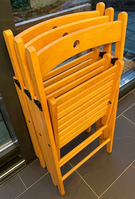 Photo of free Three folding wooden chairs (Winmarleigh PR3) #4