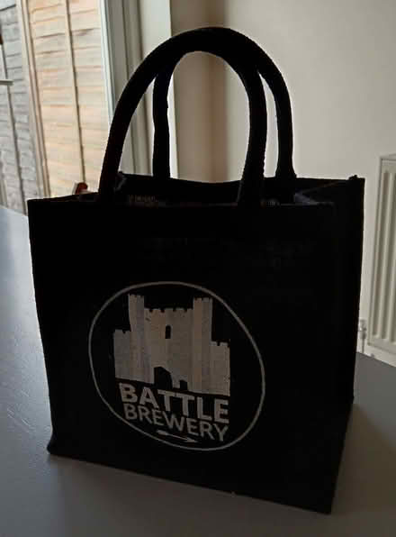 Photo of free Small Black Hessian Bag with bottle insert (Royston SG8) #1