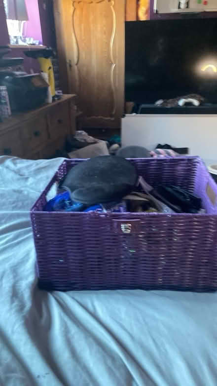 Photo of free purple wicker baskets (Loughborough LE11) #3