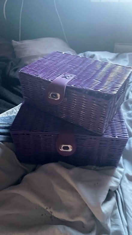 Photo of free purple wicker baskets (Loughborough LE11) #2