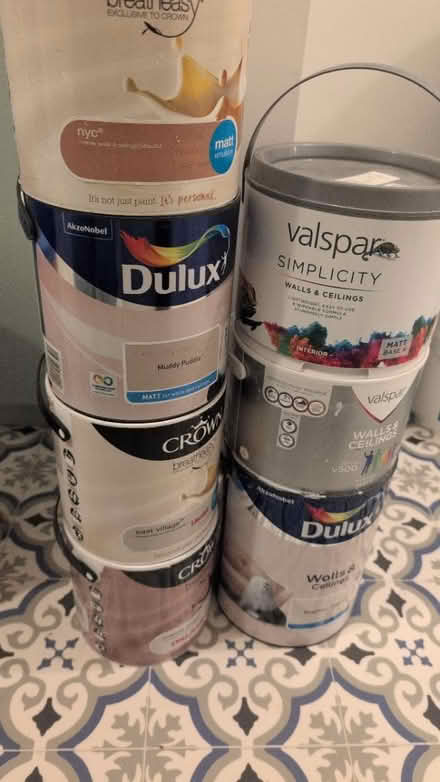 Photo of free 7 tubs of colour wall paint (Maidstone ME15) #1