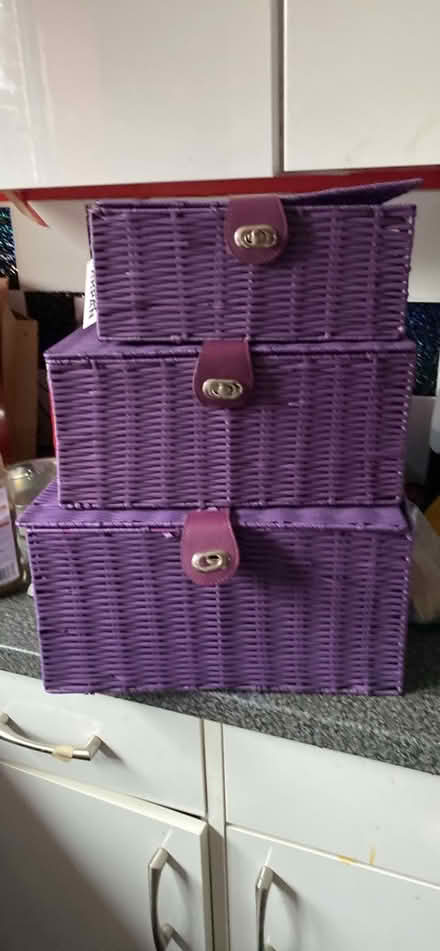 Photo of free purple wicker baskets (Loughborough LE11) #1
