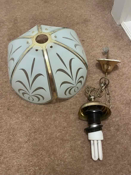 Photo of free Gold glass ceiling light (Formby L37) #1