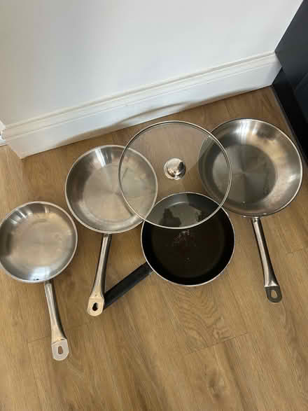 Photo of free Selection of frying pans and lid (Worcester) #1