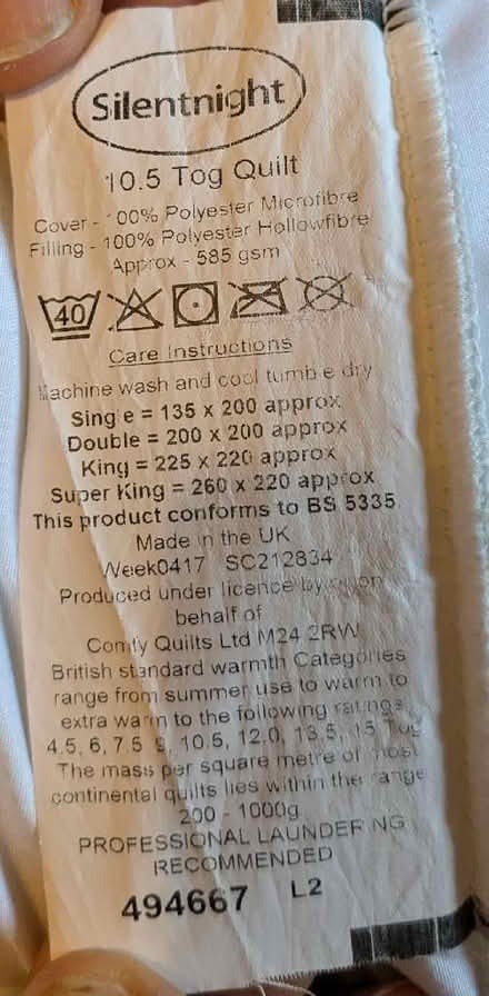 Photo of free Single duvet (Tufnell Park N7) #2