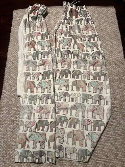 Photo of free Elephant print curtains/material (Hampden Park) #2
