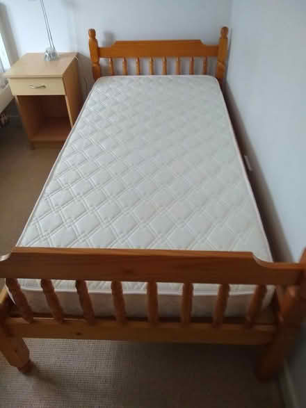 Photo of free Pine single bed and mattress (Rooksbridge, Somerset BS26) #2
