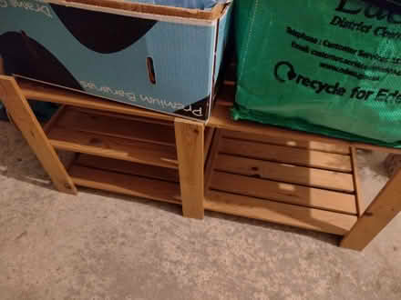 Photo of free 2 x wooden slatted shelves for garage or shed (Penrith CA11) #4