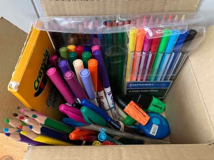 Photo of free Box of Coloured Pens and Pencils (Pannal HG2) #1