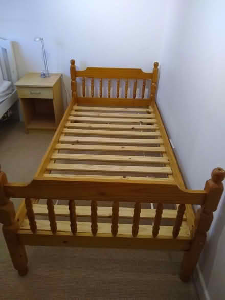 Photo of free Pine single bed and mattress (Rooksbridge, Somerset BS26) #3