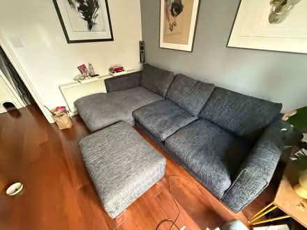 Photo of free Corner Sofa + storage foot stool (Earlswood RH1) #4