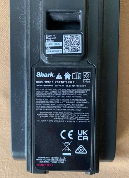 Photo of free Spare battery for Shark vacuum cleaner (E5) #1