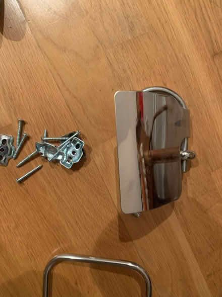 Photo of free Bathroom chrome set glass shelf, toilet holder, towel holder (Wootton OX13) #3