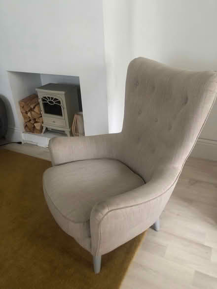Photo of free Grey wing back chair (Ws111er) #1