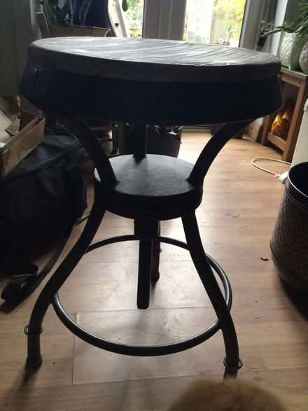 Photo of free Metal and wooden stool (Clapham, Bedford) #1