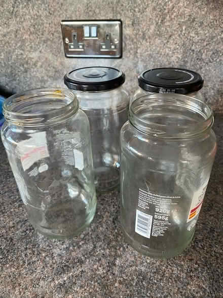 Photo of free 7 large black screw top 900g jars like Kilner (Abbotswood GL3) #1