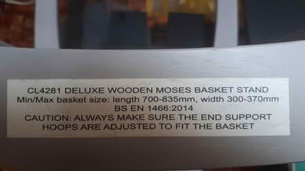 Photo of free Clair de Lune Moses Basket (Rainham Medway ME8) #2