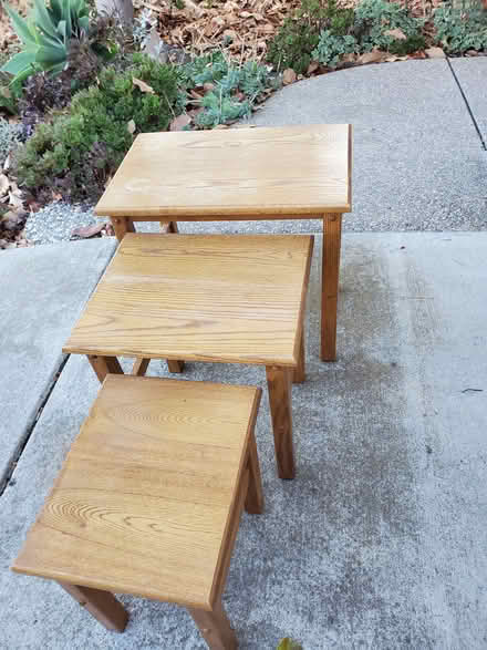 Photo of free Nesting oak side table (Fremont, near downtown BART) #2