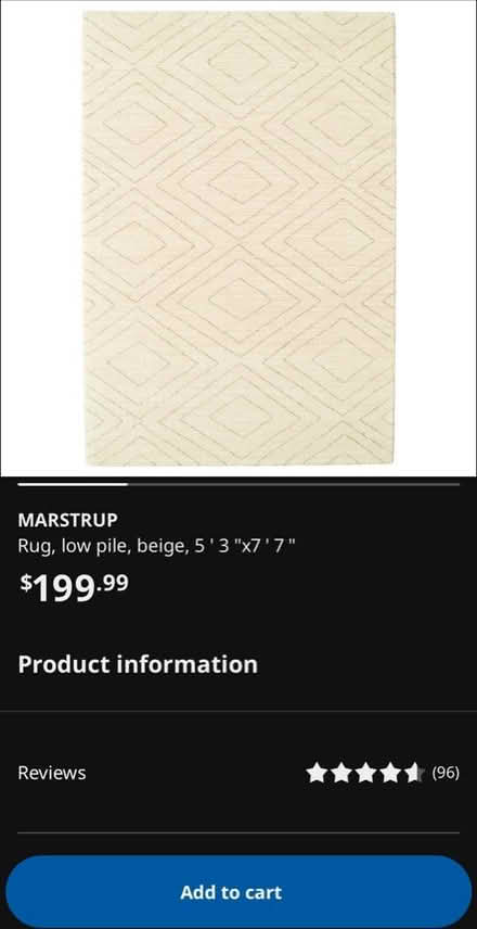 Photo of free IKEA Marstrup 5’ x 7’ rug (Fort Greene) #1