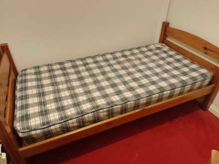 Photo of free Single Wooden Bed with Mattress (Bradway S17) #1