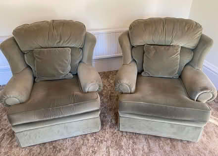 Photo of free 2 M&S Green Armchairs (Noctorum CH43) #1