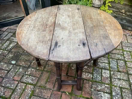 Photo of free Old wooden drop leaf table (Southgate, Crawley, RH10) #2