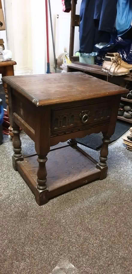Photo of free Small wooden table with drawer (Chorley Moor PR7) #1