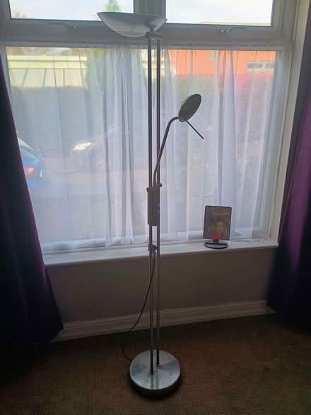 Photo of free Uplighter/reading lamp, s/steel (Packmoor ST7) #1