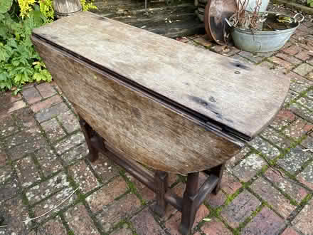 Photo of free Old wooden drop leaf table (Southgate, Crawley, RH10) #1