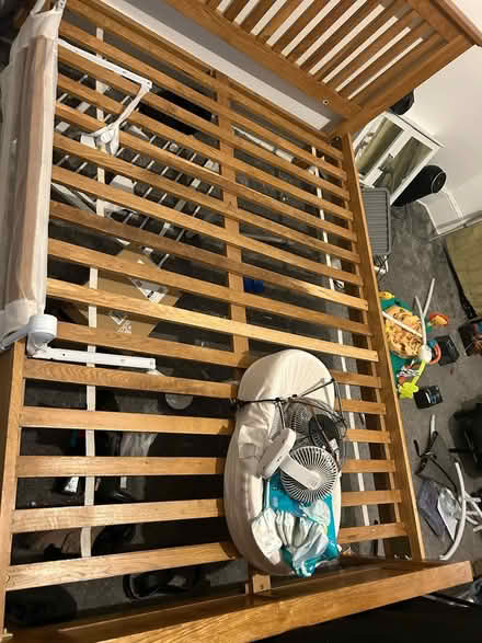 Photo of free Solid Oak kingsize bed frame only (Catford) #2