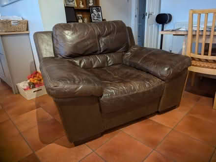 Photo of free Large, comfy leather armchair (Quarndon DE22) #2