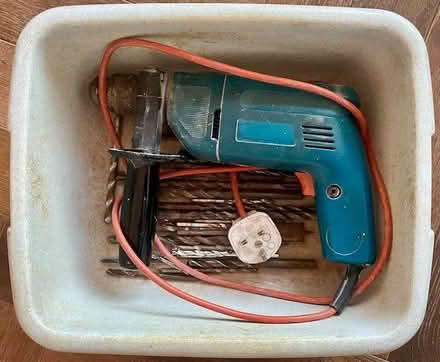 Photo of free drill, variety of bits all in a washing up bowl (Central Liverpool L1) #1