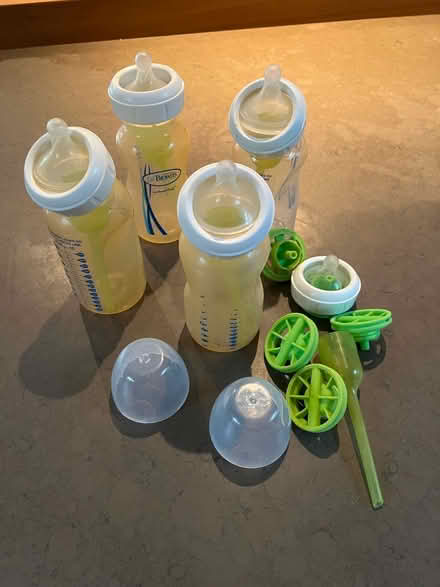 Photo of free 4 x Dr. Brown baby bottles (TW2 5NG) #1