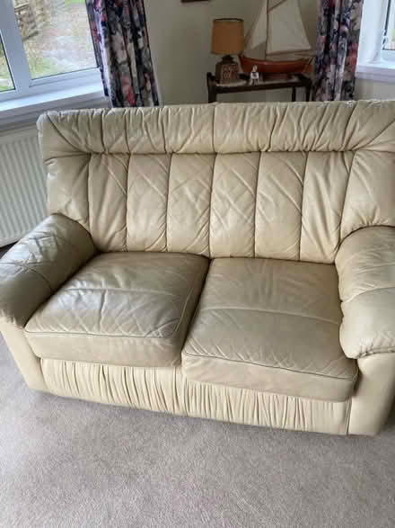 Photo of free 3 seater + 2 seater leather couch (Leadburn EH46) #1