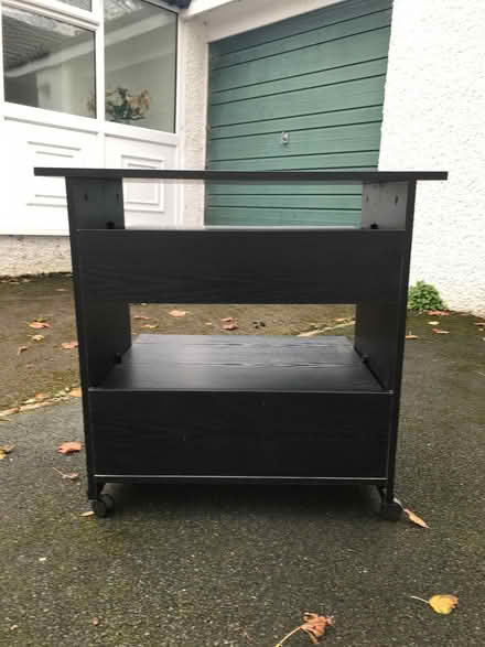 Photo of free Black three shelved computer desk or just a desk on castors (Arnside LA5) #3